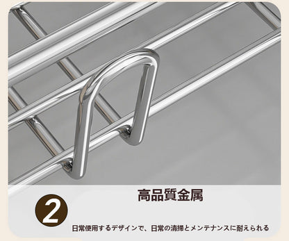 ステンレス製のキッチン用お皿乾燥ラック、水槽収納用のお皿ラック、狭幅のお皿ラック、お箸・お碗・お皿の乾燥用ラック、多機能収納ラック