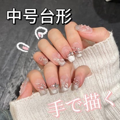 薔薇の星を手で描きますダイヤモンド装飾猫目爆閃着用甲