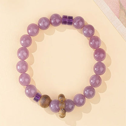 紫雲伽為晩天然ブラジル灰紫水晶沈香美水晶手串