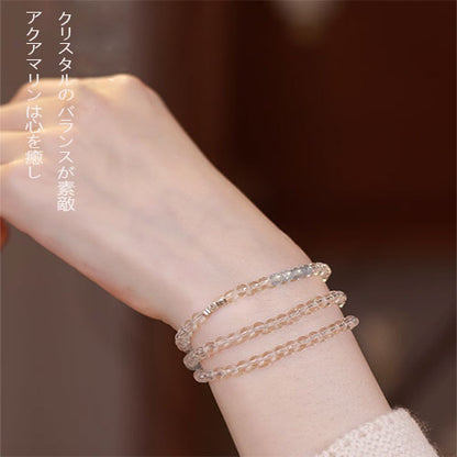 空の青雪の海藍宝の白水晶の手串の美しい腕輪女性天然の軽くて豪華