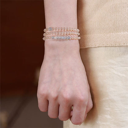 空の青雪の海藍宝の白水晶の手串の美しい腕輪女性天然の軽くて豪華