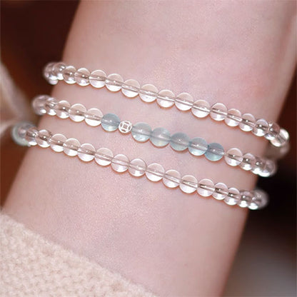 空の青雪の海藍宝の白水晶の手串の美しい腕輪女性天然の軽くて豪華