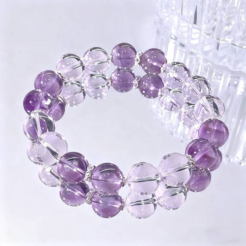 【プルアップ】天然ボリビアのアメジストブレスパープルクリスタルの手串