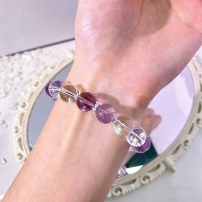 【プルアップ】天然ボリビアのアメジストブレスパープルクリスタルの手串