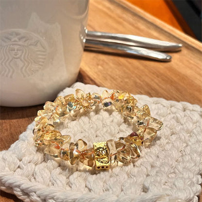 コレクション級天然高氷透異形黄水晶招き入れ瀬取り手串