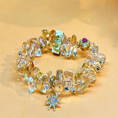 コレクション級天然高氷透異形黄水晶招き入れ瀬取り手串