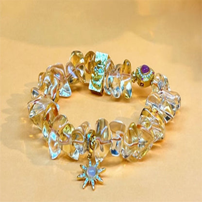 コレクション級天然高氷透異形黄水晶招き入れ瀬取り手串