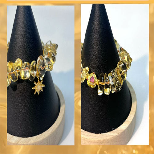 コレクション級天然高氷透異形黄水晶招き入れ瀬取り手串