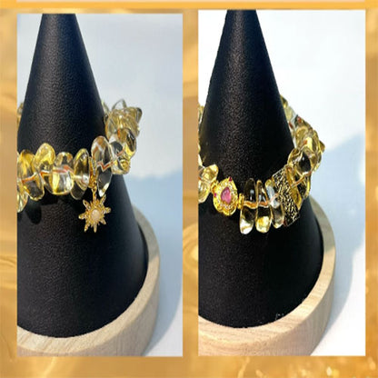 コレクション級天然高氷透異形黄水晶招き入れ瀬取り手串