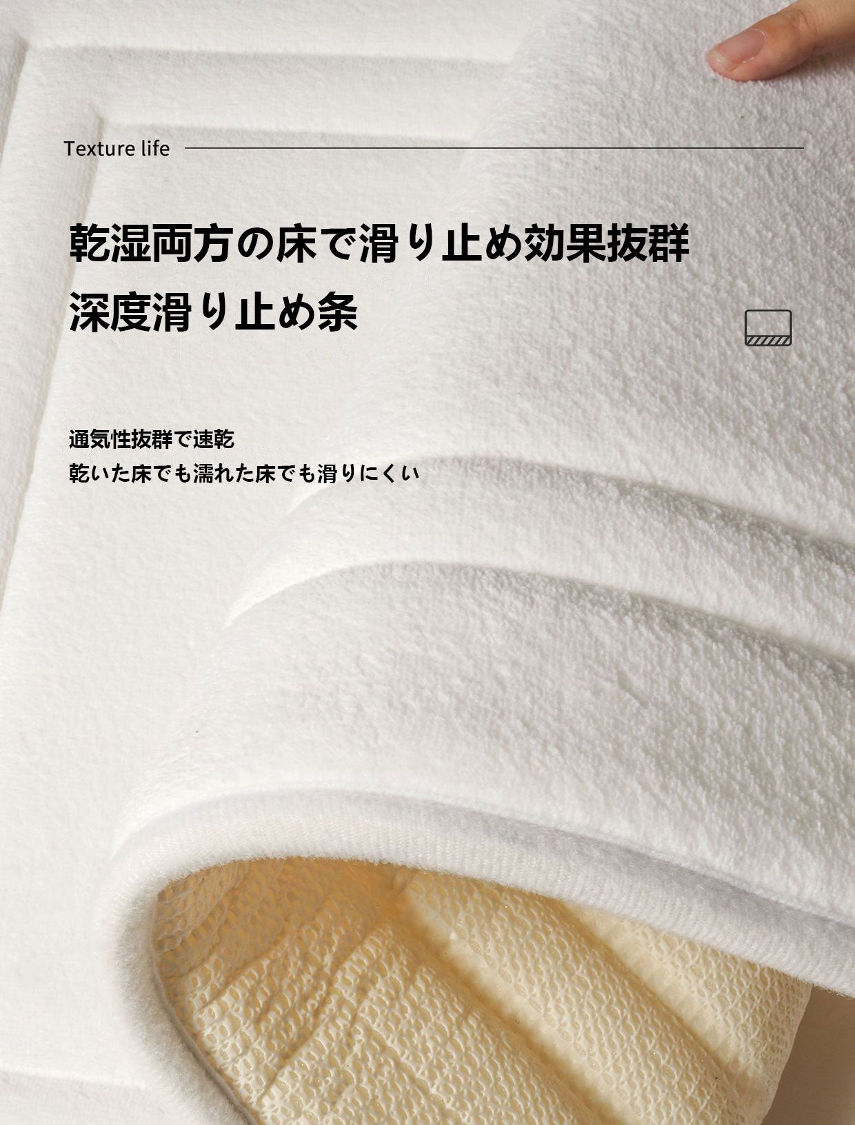 浴室の入り口用吸水速乾フットマット 家庭用トイレ防滑マット 厚手で汚れに強い小サイズのマット