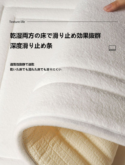 浴室の入り口用吸水速乾フットマット 家庭用トイレ防滑マット 厚手で汚れに強い小サイズのマット