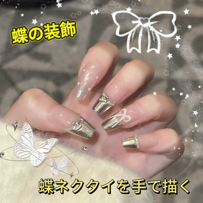 蝶のリボンのドットが手で描きます甘くて軽やかなフレンチドレス