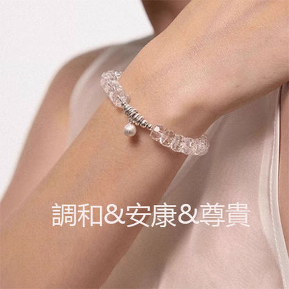 天然煉切白水晶手串S925銀設計軽奢小衆精緻