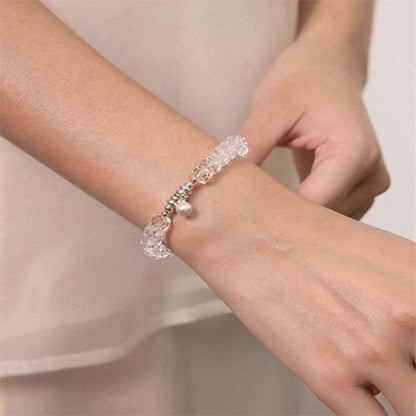 天然煉切白水晶手串S925銀設計軽奢小衆精緻