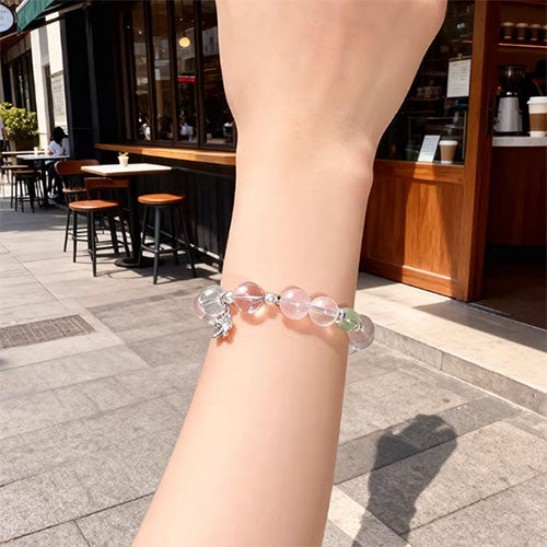 天然の白い粉の水晶の手串女性の小衆の精緻な軽い奢ブレスレット