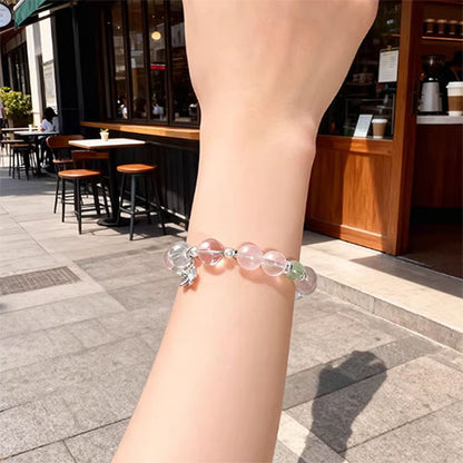 天然の白い粉の水晶の手串女性の小衆の精緻な軽い奢ブレスレット