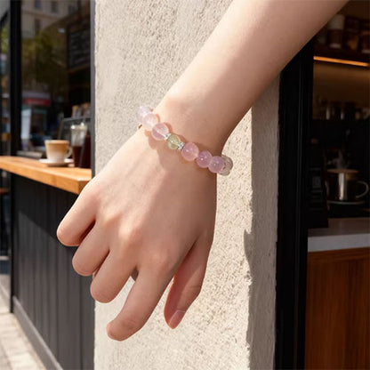 天然の白い粉の水晶の手串女性の小衆の精緻な軽い奢ブレスレット