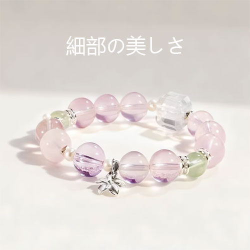 天然の白い粉の水晶の手串女性の小衆の精緻な軽い奢ブレスレット