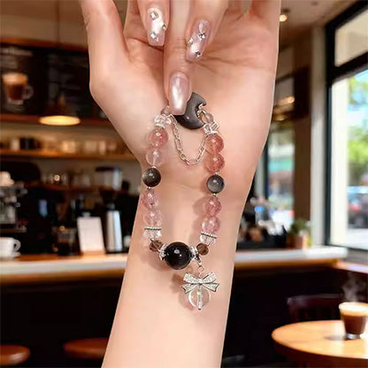 天然の白水体の苺晶の手串軽奢銀曜月光