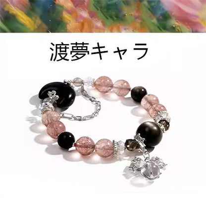 天然の白水体の苺晶の手串軽奢銀曜月光