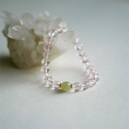 天然のモザンビークの星の光六芒星のピンククリスタルの手串の贈り物