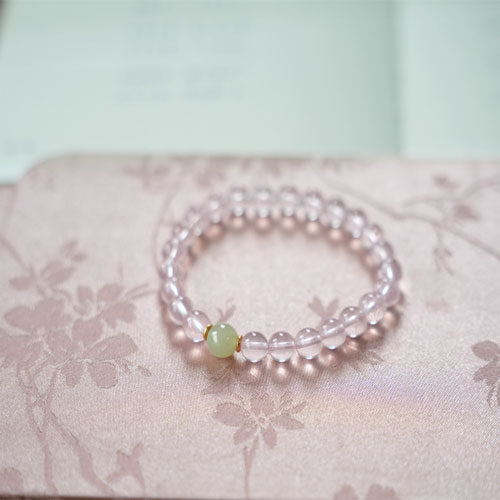 天然のモザンビークの星の光六芒星のピンククリスタルの手串の贈り物