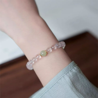 天然のモザンビークの星の光六芒星のピンククリスタルの手串の贈り物