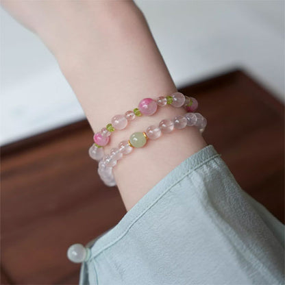 天然のモザンビークの星の光六芒星のピンククリスタルの手串の贈り物