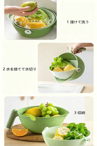 二重層式の洗い鉢水切りラック、インターネットで人気のあるフルーツトレイ、野菜洗いラック、キッチン用の水切りラック。