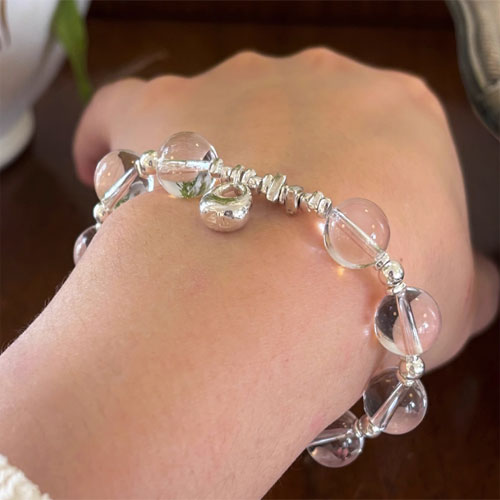 10mm天然の白水晶高級感手串