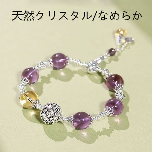 天然水晶  腕輪紫水晶手串