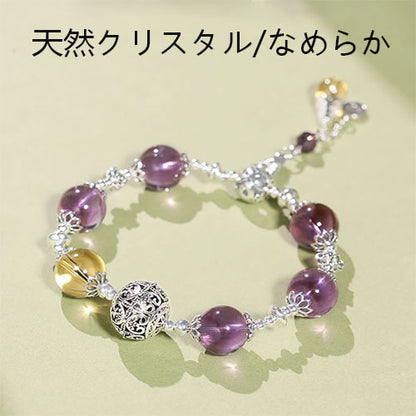 天然水晶  腕輪紫水晶手串