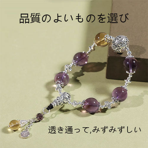 天然水晶  腕輪紫水晶手串