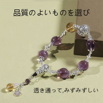 天然水晶  腕輪紫水晶手串