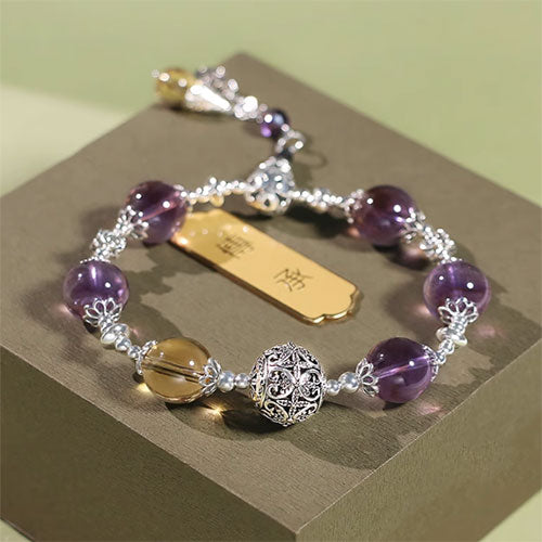 天然水晶  腕輪紫水晶手串