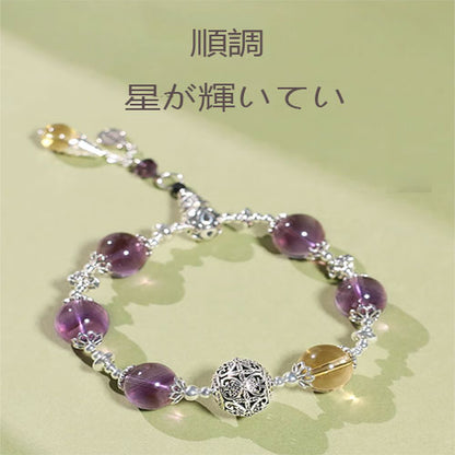 天然水晶  腕輪紫水晶手串