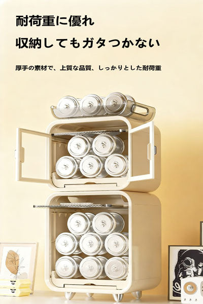 ベビーボトルやコップの水切りお皿ラック、ベビー用コップラック、ベビー用食器や副食品工具の収納箱、防塵収納キャビネット