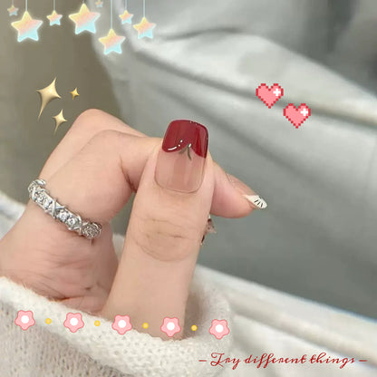 着甲超可愛可愛林檎kitty顕白ネイル可分解短甲片手装甘妹ins手画