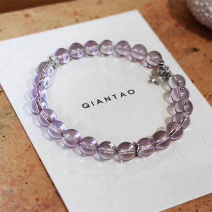 「鏡花辞」天然高浄体アメジスト手串