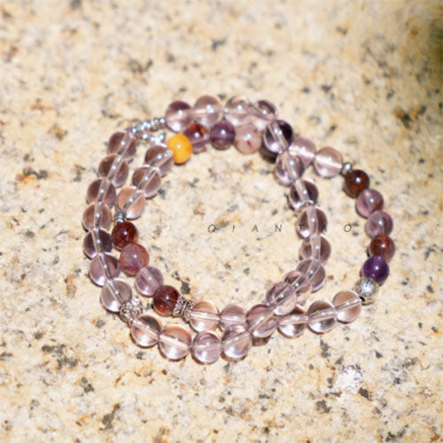 「鏡花辞」天然高浄体アメジスト手串