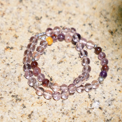 「鏡花辞」天然高浄体アメジスト手串