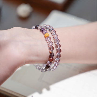 「鏡花辞」天然高浄体アメジスト手串