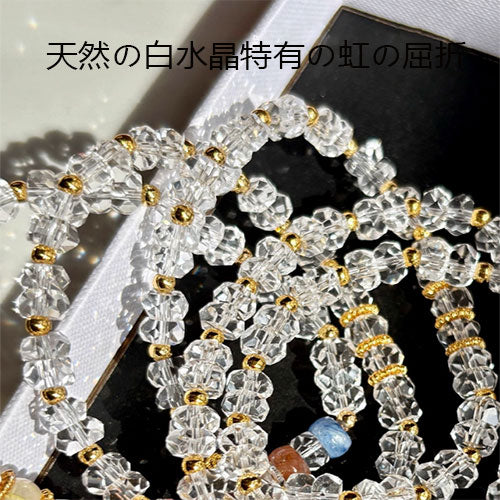 天然の白水晶のビーズの腕輪女性は軽くて豪華で小さい衆の設計の高級感の手串は精緻でシンプル