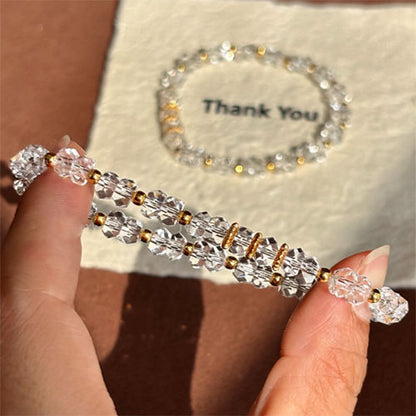 天然の白水晶のビーズの腕輪女性は軽くて豪華で小さい衆の設計の高級感の手串は精緻でシンプル