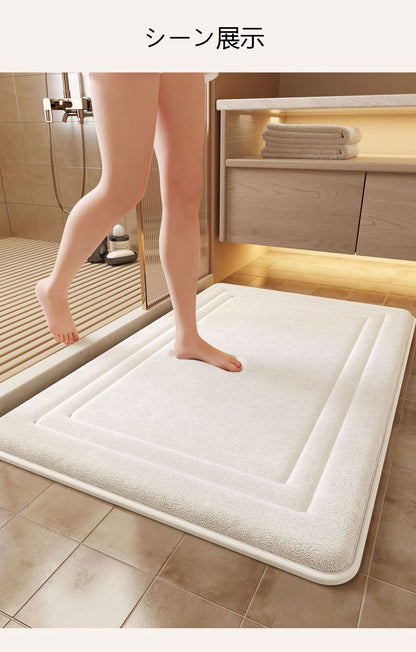 浴室の入り口用吸水速乾フットマット 家庭用トイレ防滑マット 厚手で汚れに強い小サイズのマット