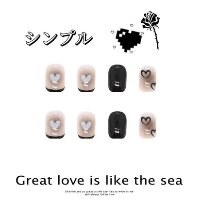 神秘的な愛心の短薄款は手で簡単に描いて甘くてクールな甲を着け