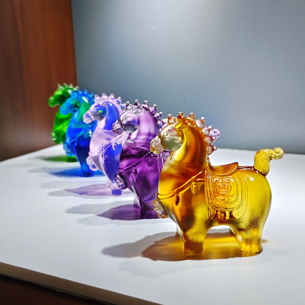 古法琉璃の小唐馬香炉