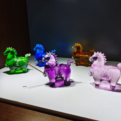 古法琉璃の小唐馬香炉