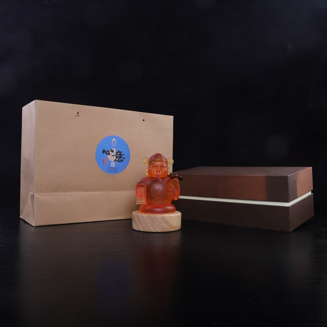 瑠璃財神置物 招財 ミニ小財神