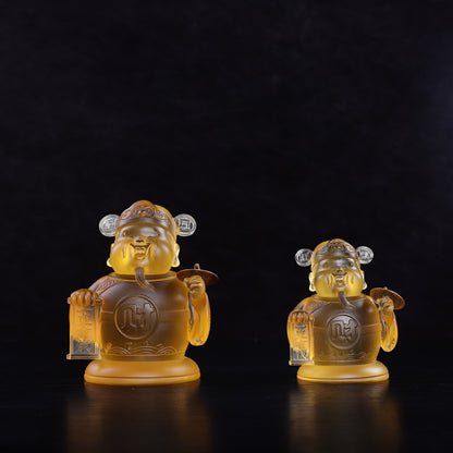 瑠璃財神置物 招財 ミニ小財神